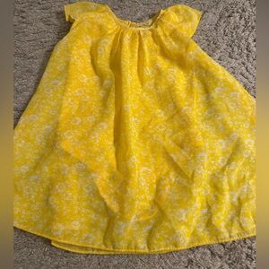 Creative Kids Yellow Floral Chiffon Dress with Hidden Onesie - 12-18 months